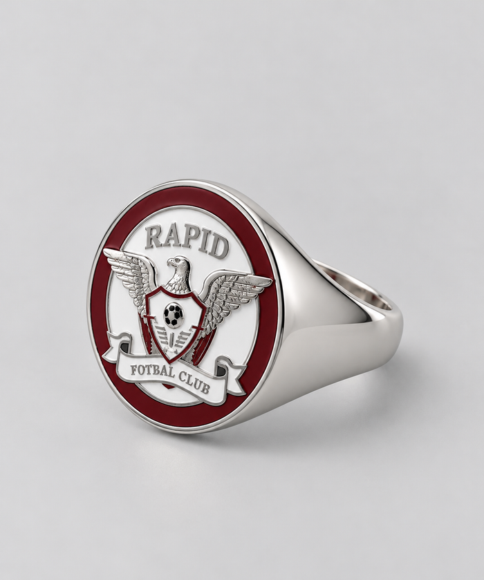 Inel signet FC Rapid din argint 925