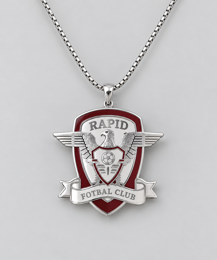 Colier cu pandantiv FC Rapid din argint 925