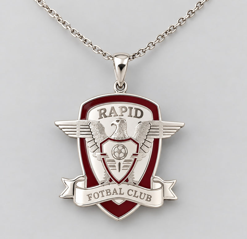 Colier cu pandantiv FC Rapid din aur